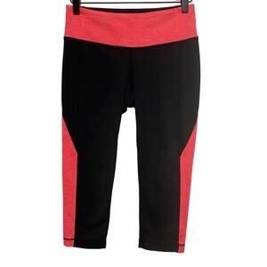 Athleta Pink Striped Cropped Leggings SP